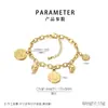 Pulseira Solar Personalizada Simples Irregular de Disco Europeia e Americana Aço Inoxidável Aço Responsivo Joias Suprimentos Atacado