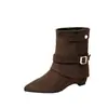 Botines de cuero suave estilo retro tipo páramo para mujer, nueva colección 2026, punta fina, botines elegantes, botas de montar a media pantorrilla, modernos