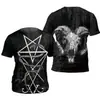 Nueva Camiseta Pulóver para Hombre con Estampado Satánico Transfronterizo, Ropa Interior de Manga Corta, Tops de Comercio Exterior, Wholesale Personalizado para Hombres