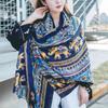 Bufanda de Estilo Étnico, Chal de Protección Solar, Bufanda de Seda de Alta Gama para Mujer, Ropa de Viaje para Praderas del Noroeste de Mongolia Interior Xinjiang Qinghai