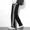 Calça Uniforme Escolar Comércio Exterior Primavera Calça Esportiva de Três Listras Masculina Primavera e Outono Solta de Perna Reta Tendência Versátil Calça de Moletom Calça Casual Masculina
