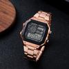 Relógios Masculinos de Comércio Exterior, Relógios Eletrônicos Quadrados LED Luminosos da Moda para Estudantes, Relógios Eletrônicos Masculinos com Pulseira de Aço, Display Digital no Atacado