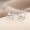 Pendientes Elegantes de Moda Estilo Coreano para Mujer Aguja de Plata S925 Diseño de Nicho Joyería para Orejas de Moño Pendientes Personalizados para Estudiantes