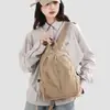 Mochila de lazer ao ar livre, grande capacidade, leve, design plissado, cor sólida, estilo coreano simples, mochila de viagem em nylon