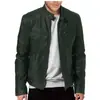 Amazon Export Jaqueta de Couro Masculina Nova Wish Nova Jaqueta PU Gola Alta Slim Zíper Jaqueta de Couro G36883