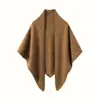 26 Otoño Invierno Hilo Grueso Jaspeado Cachemir Chal Triangular Grande para Mujer Caliente Tejido Protección para el Cuello Bufanda Casual Versátil Capa