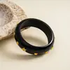 Pulseira de madeira e metal com rebites e estrela do mar, estilo punk europeu e americano, joia feminina vintage de nicho de alta qualidade