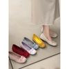 Zapatos de Tacón Bajo con Boca de Barco Franceses para Mujer Otoño 2025 Nuevos Zapatos Planos de Suela Elegantes con Aumento Interior Zapatos de Ballet Zapatos Mary Jane