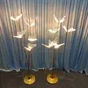 Novos Adereços de Casamento: Borboletas de Ferro e Pássaros Voadores para Guiar o Caminho, Decoração de Palco T para Salão da Cerimônia de Casamento e Arranjo de Luzes de Chão Iluminadas
