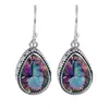 Pendientes de colores retro transfronterizos europeos y americanos, pendientes de gota de agua de moda bohemia de Amazon Wish, accesorios de vidrio para mujeres