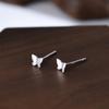 Pendientes de plata S999 con forma de botón para oreja, elegantes y sencillos, para mujer, con diseño de pie pequeño y plateado, para dormir a diario sin necesidad de recogerlos.