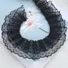 5cm Renda Pregueada Preta e Branca de Camada Dupla Suporte para Tecido Punho Renda Acessórios Artesanal DIY Guka Decoração Estéreo