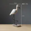 Adorno de talla en madera de pájaro de patas largas estilo mediterráneo creativo azul lavado envejecido para escritorio de oficina decoración creativa regalo