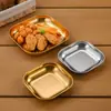Plato Cuadrado de Acero Inoxidable 304 Coreano Plato Comercial para Pollo Frito y Papas Fritas Plato para Snacks Plato para Snacks Plato Pequeño