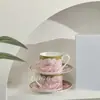 Venta Directa Transfronteriza Dijia Eden Taza y Platillo de Café Estilo Europeo Retro Lujo Ligero Pareja Mejor Amigo Par de Tazas Recomendación de Regalo