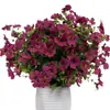 Flores Artificiales Transfronterizas Eucalipto de 5 Puntas Violeta Amazon Flores de Seda Artificiales Fondo para Fotografía Hogar Plástico Arte Floral