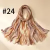 Pañuelo de cabeza de rayón plisado degradado estilo páramo transfronterizo, bufanda étnica para mujer, bufanda sexy para el cuello, chal al por mayor