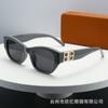 2025 novo óculos de sol femininos olho de gato decoração de letras alto senso moda europeia e americana transfronteiriça óculos de sol para proteção solar