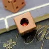 Dados de Madera de Durazno Artesanías de Madera Colgante de Regalo Dados Mantra de Seis Caracteres de Cinabrio Accesorios para Joyería DIY