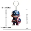 Chaveiro Criativo de Desenho Animado Marvel Capitão América Homem de Ferro para Homens e Mulheres, Pingente de Chave de Carro, Estilo Europeu e Americano Plano 2D