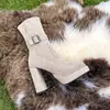 Botas Western Retro de Tacón Grueso Esmerilado Adelgazantes Estilo Europeo y Americano con Suela Gruesa y Cierre de Cremallera para Mujer, Nuevas Botas Martin de Moda para Otoño e Invierno 2025