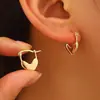 Nuevos Pendientes Transfronterizos Pendientes Simples de Espejo Tridimensionales de Amor Pendientes Metálicos con Forma de Corazón Estilo Punk Pendientes de Moda