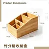 Caja de Almacenamiento Divisoria de Bambú y Madera Caja de Almacenamiento de Escritorio de Bambú Caja Organizadora de Artículos Varios para Cosméticos Caja de Almacenamiento para el Hogar