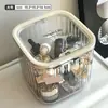 Caixa de Armazenamento de Puff Cosméticos de Mesa Acrílico Batom Descartável Skincare Mini Flip-Top Desordem Transparente Suporte de Armazenamento