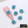 Novo Estilo Francês Flor de Ameixa Broca Nail Art Jóias Cor Flor Liga Olho de Cavalo Zircão Terminado Broca Unhas Acessórios