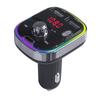 Carregador de carro da série T, modelo privado, carregamento rápido, FM, bluetooth, luz ambiente, carregador de carro, acendedor de cigarros de carro