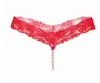 Lingerie sexy com pérolas, calcinha de renda, fio dental de renda com pérolas para massagem, calcinha fácil de remover