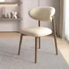 Cadeira de Jantar Moderna Simples Imitação de Madeira Hotel Restaurante Casa Lazer Luxo Leve Estilo Creme Encosto de Designer Metabo