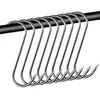 Gancho para tocino brillante de acero inoxidable con forma de S, gancho puntiagudo para salchichas, gancho para carne de pollo, pato, gancho sólido y grueso para cerdo