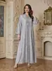 OEM Comercio Exterior Venta Caliente Vestido Largo de Mujer Fábrica Mayorista Nuevo Estilo Bata de Fiesta Elegante Bordado Vestido de Dobladillo Ancho