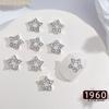 Decoraciones de Arte de Uñas de Estrella de Cinco Puntas Brillantes, Metal Hueco Transfronterizo con Pedrería Incrustada de Aleación, Pedrería de Estrella para Uñas DIY, Accesorios para Uñas