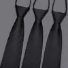 Corbata de Hombre Negra Sin Cremallera Corbata Perezosa de Hombre Traje Corbata Vestido Negocios Corbata de Mano Verano Nudo Libre Moda