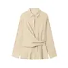 Comércio Exterior Amazon Transfronteiriço Feminino Outono Novo Elegante Temperamento Design de Nó Camisa Calça de Cintura Alta Wide Leg Conjunto