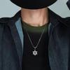 Collar Chiba 925 de plata tailandesa con forma de ojo de Horus y estrella de seis puntas para hombre, moderno colgante retro para parejas de chicos y hombres, combina con todo.