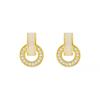 Pendientes de plata S925 con forma de aguja, estilo coreano, elegantes y modernos, para mujer, accesorios geométricos abiertos sencillos