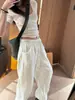 Pantalones blancos de algodón y lino de pierna ancha para mujer, nuevo estilo de verano, holgados y adelgazantes para chicas de talla grande, adecuados para cuerpo tipo pera, pantalones casuales rectos