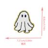Fábrica de bordados de Dongguan, pegatina de tela con diseño de fantasma blanco de Halloween, parche decorativo bordado