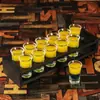 Juego de Vasos Espesos de 30ml para Bar B52 Vasito para Shots Cortos Imitación Bambú Juego de Madera Maciza