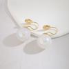 Pendientes de Perlas Swarovski Ligeros de Lujo y Sencillos, Pendientes de Moda y Elegantes con un Toque de Alta Gama, Pinzas para Orejas Tipo Bobina de Mosquito para Mujeres Sin Perforaciones