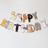 Decoración de Fiesta Temática de Cumpleaños para Mascotas Gato Banderín de Tirar Animal Cara de Gato Banderín Flor de Tirar Cumpleaños Gato Estrella Hombre Banderín de Tirar