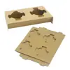 Papel kraft com porta-copos para chá com leite, porta-copos para café, descartável, para 2 a 4 copos, base de embalagem de papelão ondulado, atacado de fábrica