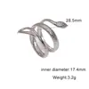 Anillo Abierto Forma de Serpiente Acero Inoxidable Chapado en Oro de 18K Transfronterizo Europeo y Americano, Único y de Alta Gama, Joyería de Acero de Titanio que No se Desvanece