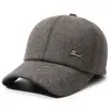 Sombrero de invierno para hombres de mediana edad y ancianos, sombrero a prueba de viento, gorra de béisbol a prueba de frío, gorra de pato extra gruesa con terciopelo, protección para las orejas, sombrero de algodón cálido