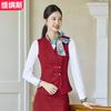 Atacado Novo Outono e Inverno Terno Profissional para Mulheres, Uniforme de Garçom de Hotel Recepção Atendimento, Colete com Fivela Saia de Terno