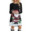 Outono e inverno cross-border vestido feminino manga longa Papai Noel alce manga longa midi vestido Amazon ebay venda quente