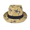 Sombrero de Sol de Verano para Hombre con Estampado de Palmera, Sombrero de Sol de Playa con Ala Pequeña, Sombrero de Papel Jazz, Sombrero de Sol